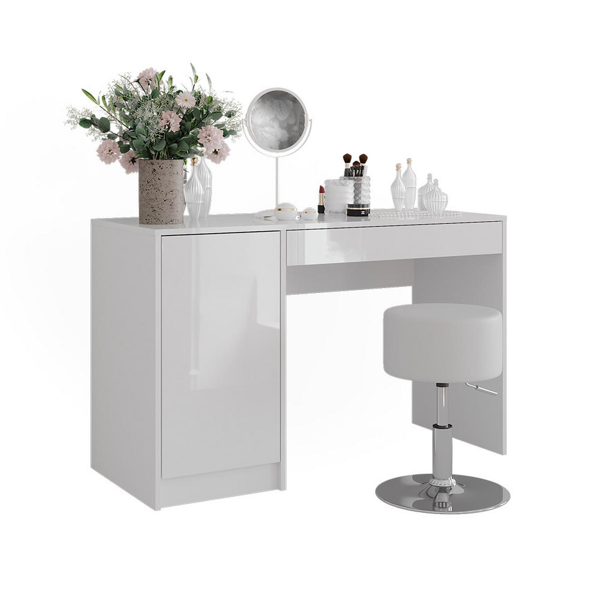 TOALETNÍ STOLEK Sherry Bílá/bílý vysoký lesk - vysoce lesklá bílá, kompozitní dřevo (119.8/76/50.1cm) - Vicco