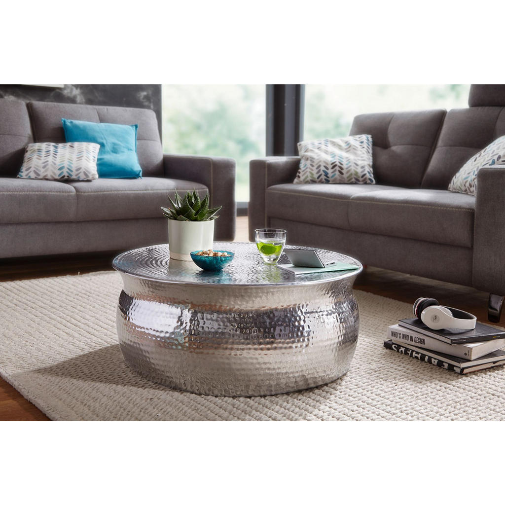 Thumbnail - tinkaro Couchtisch, Silber, Metall, 75x31x75 cm, Wohnzimmer, Wohnzimmertische, Couchtische