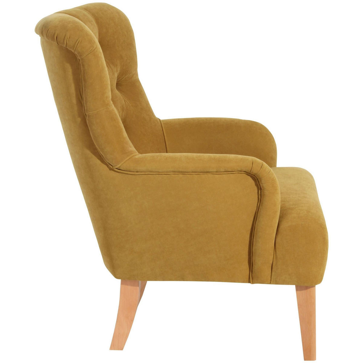 SESSEL Kaiya Bezug Veloursstoff Buche natur / mais - Gelb, Kunststoff (71/97/82cm) - 58aufmkessel