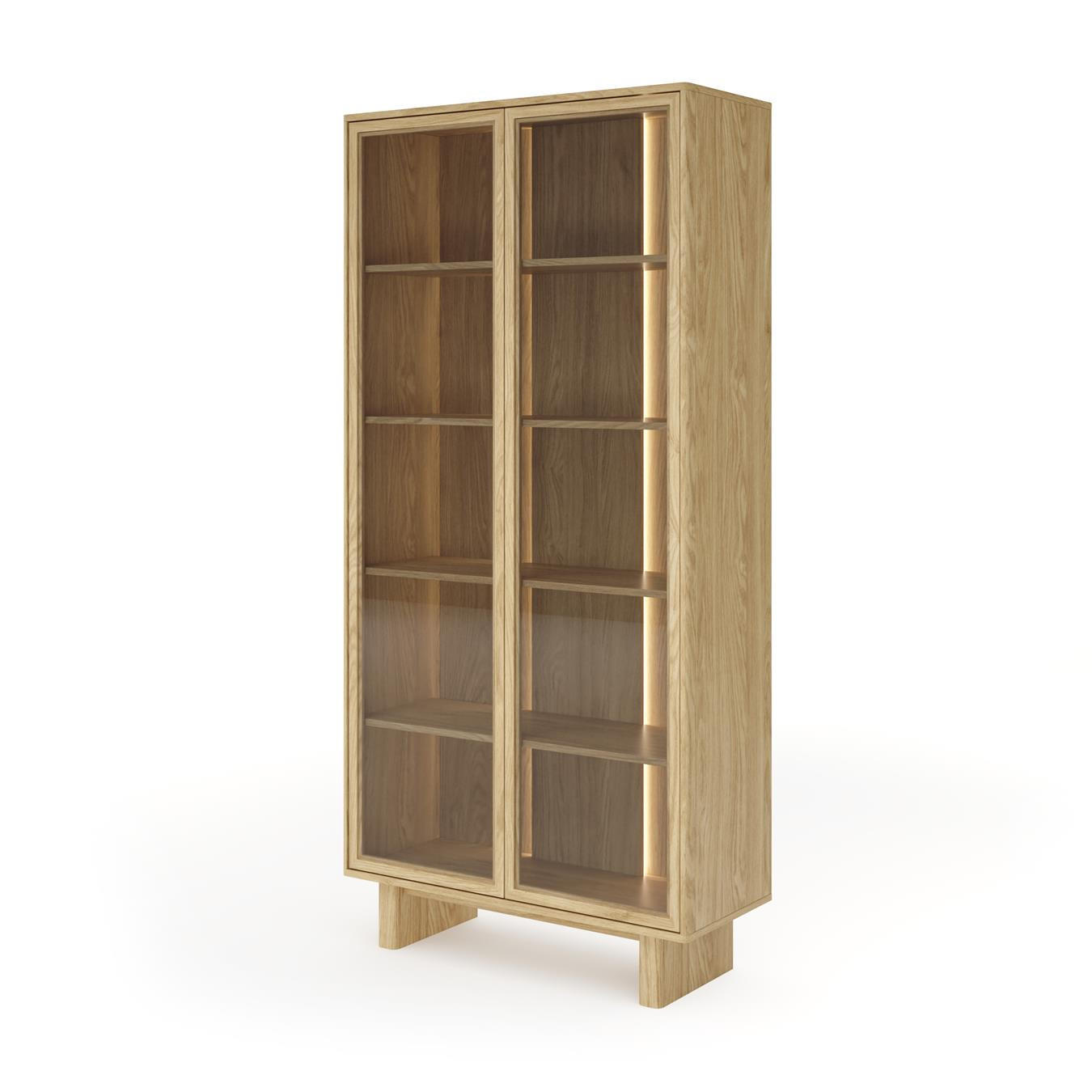 VITRINE Buna Eiche, zweitürige Vitrine - Eichefarben, Holzwerkstoff (94/195/38cm) - Bettso