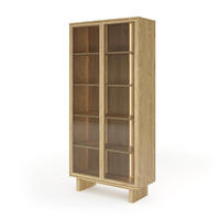 VITRINE Buna Eiche, zweitürige Vitrine - Eichefarben, Holzwerkstoff (94/195/38cm) - Bettso