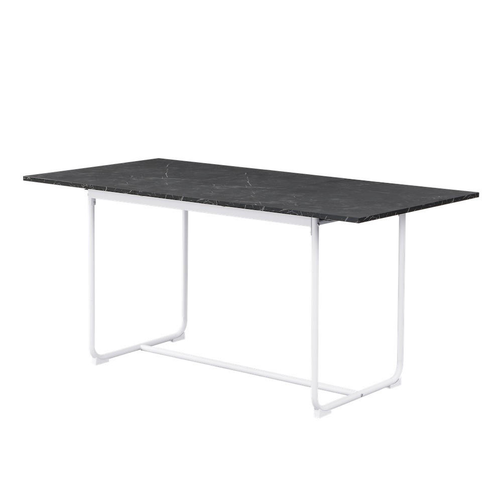 ESSTISCH PIUS 120-160/80/76 cm - Schwarz/Weiß, Holzwerkstoff/Metall (120/80/76cm) - B&D Home