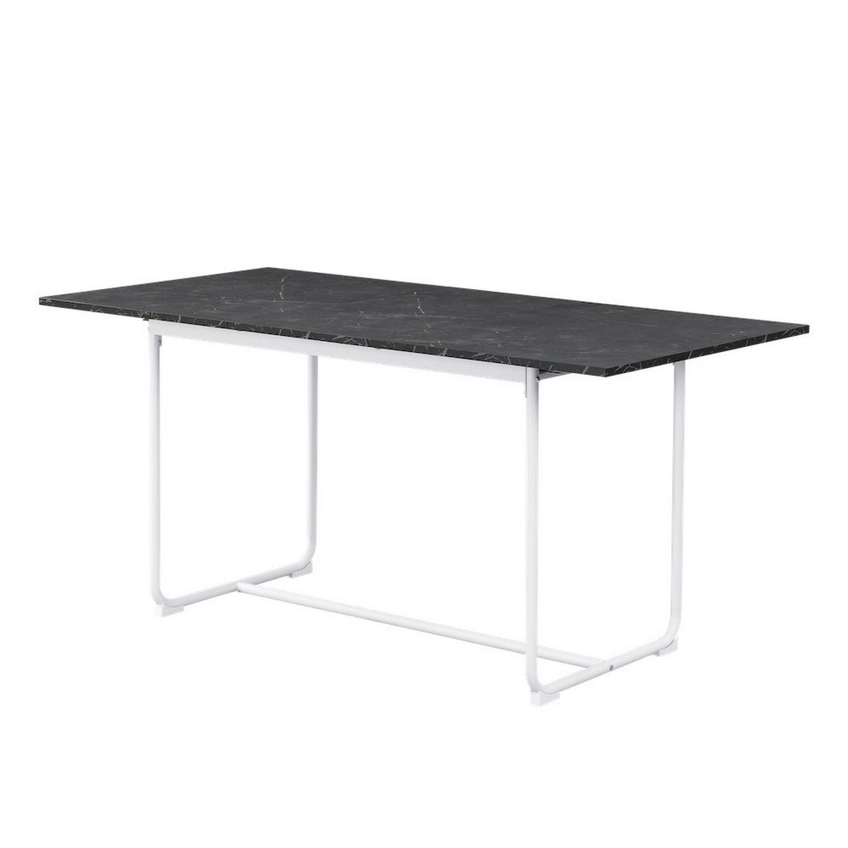 ESSTISCH PIUS 120-160/80/76 cm - Schwarz/Weiß, Holzwerkstoff/Metall (120/80/76cm) - B&D Home