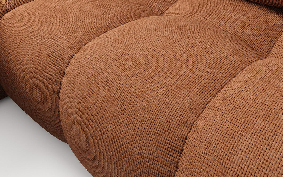 ECKSOFA DUCA L-S Orange Chenille mit Schlaffunktion - Orange, Holz (266.5/266.5cm) - MASSENO