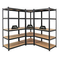 ECKREGAL Ragnar 2er-Set mit Schwerlastregal Taurus 180x180x60 cm Fachlast 175 kg Schwarz - Schwarz, Metall (90/180/60cm) - PROREGAL