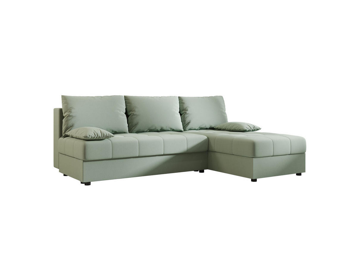 ECKSOFA MOS L Cosmic 16 Rechts mit Schlaffunktion - Hellgrün, Textil (200/143cm) - Bedante