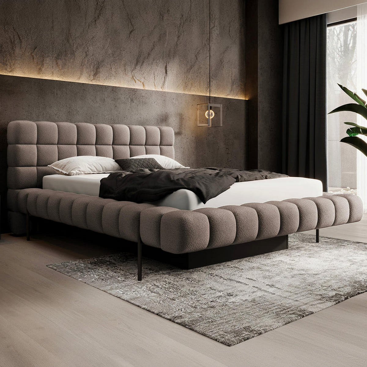BOXBETT 180/200 Ezio Taupe - Taupe, Holz (180/200cm) - Petits-meubles