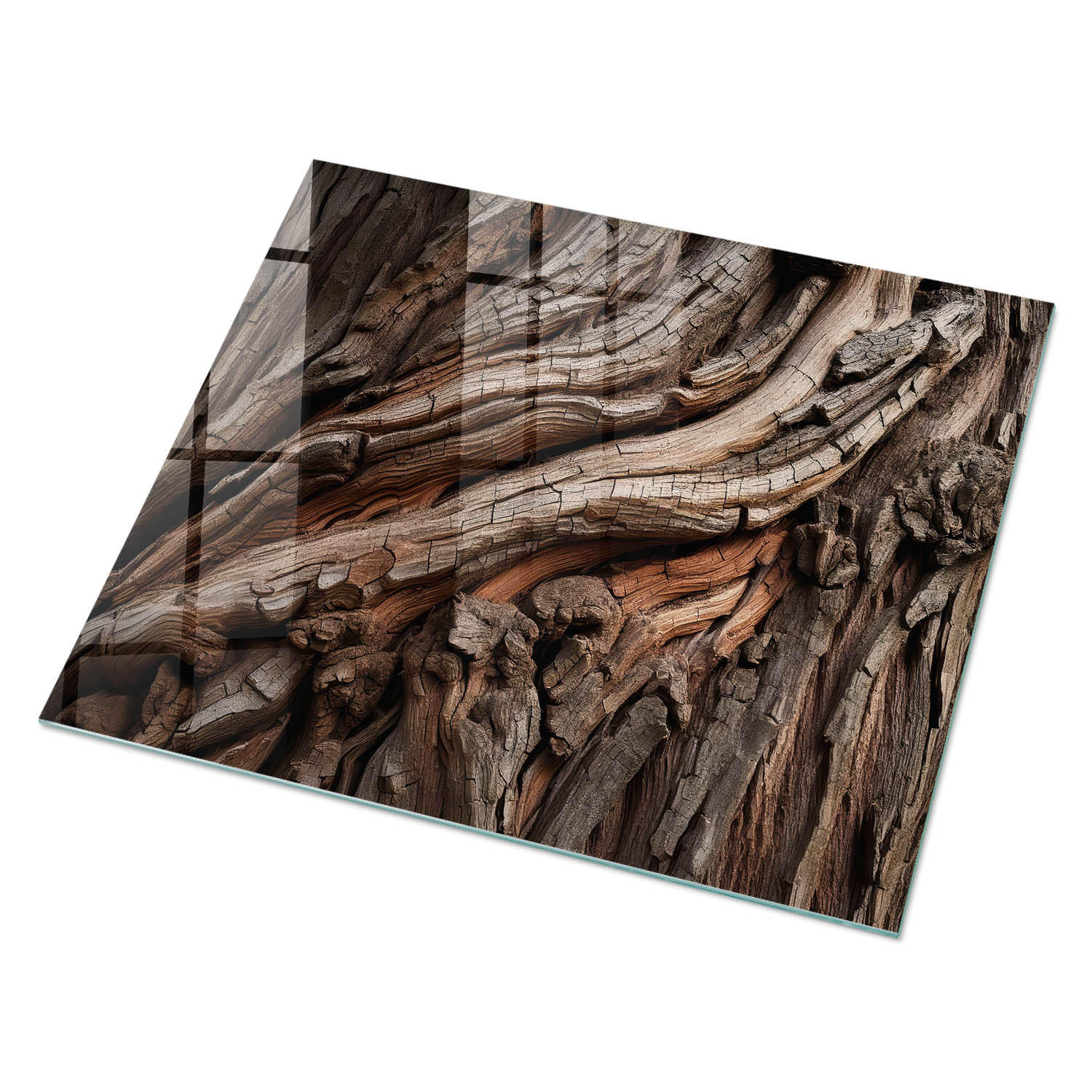GLASPLATTE 80x60 cm – Baumgewebe - Türkis, Glas (0.4/80/60cm) - ArtPrintCave
