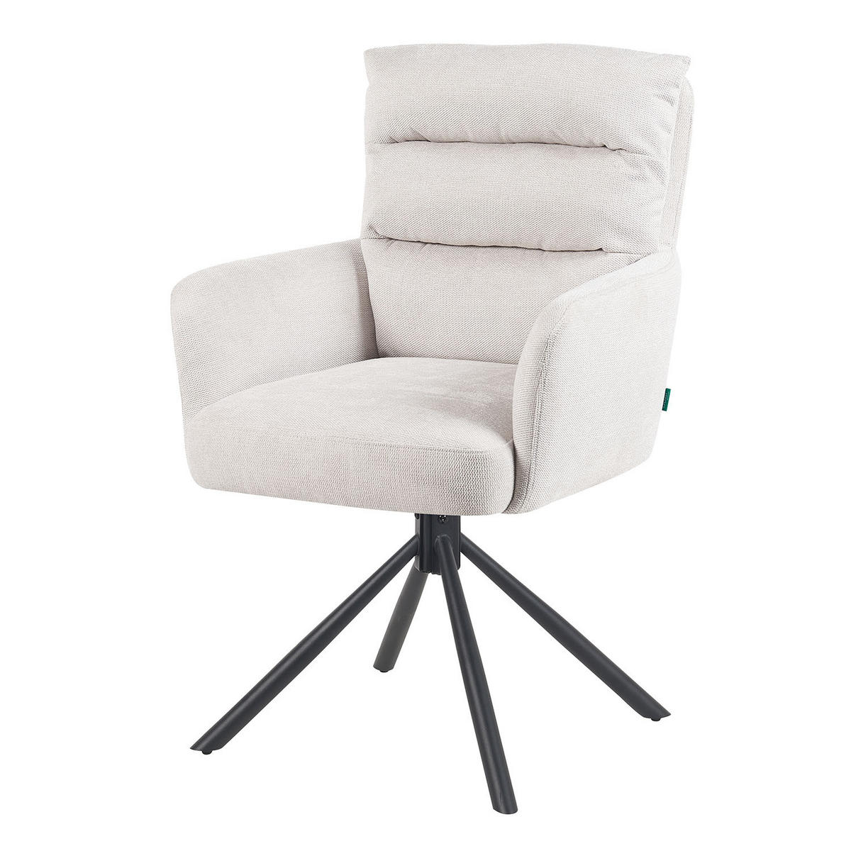 ARMLEHNSTUHL Mika-Jana 2er-Set - Creme/Schwarz, Textil/Metall (59/94/66cm) - DUBI Möbel