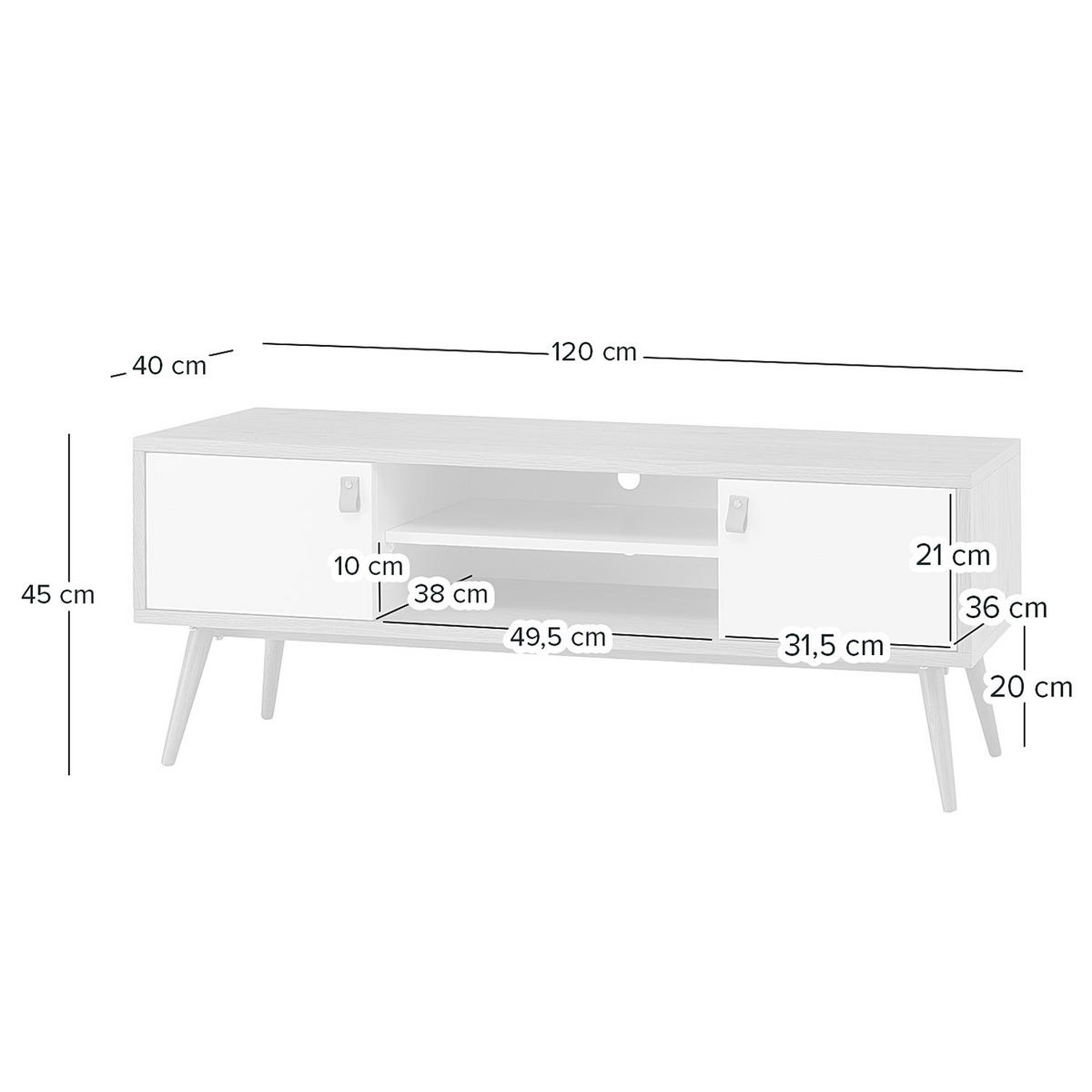 TV-LOWBOARD - Echtholzfurnier Eiche - 120 cm - Braun, Eichenholz/Holz (120/45/40cm) - home24