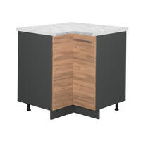 ECKUNTERSCHRANK Fame-Line Goldkraft Eiche 80.5 cm, AP Marmor - Anthrazit/Eiche Wotan, Holzwerkstoff (80.5/82/60cm) - Vicco