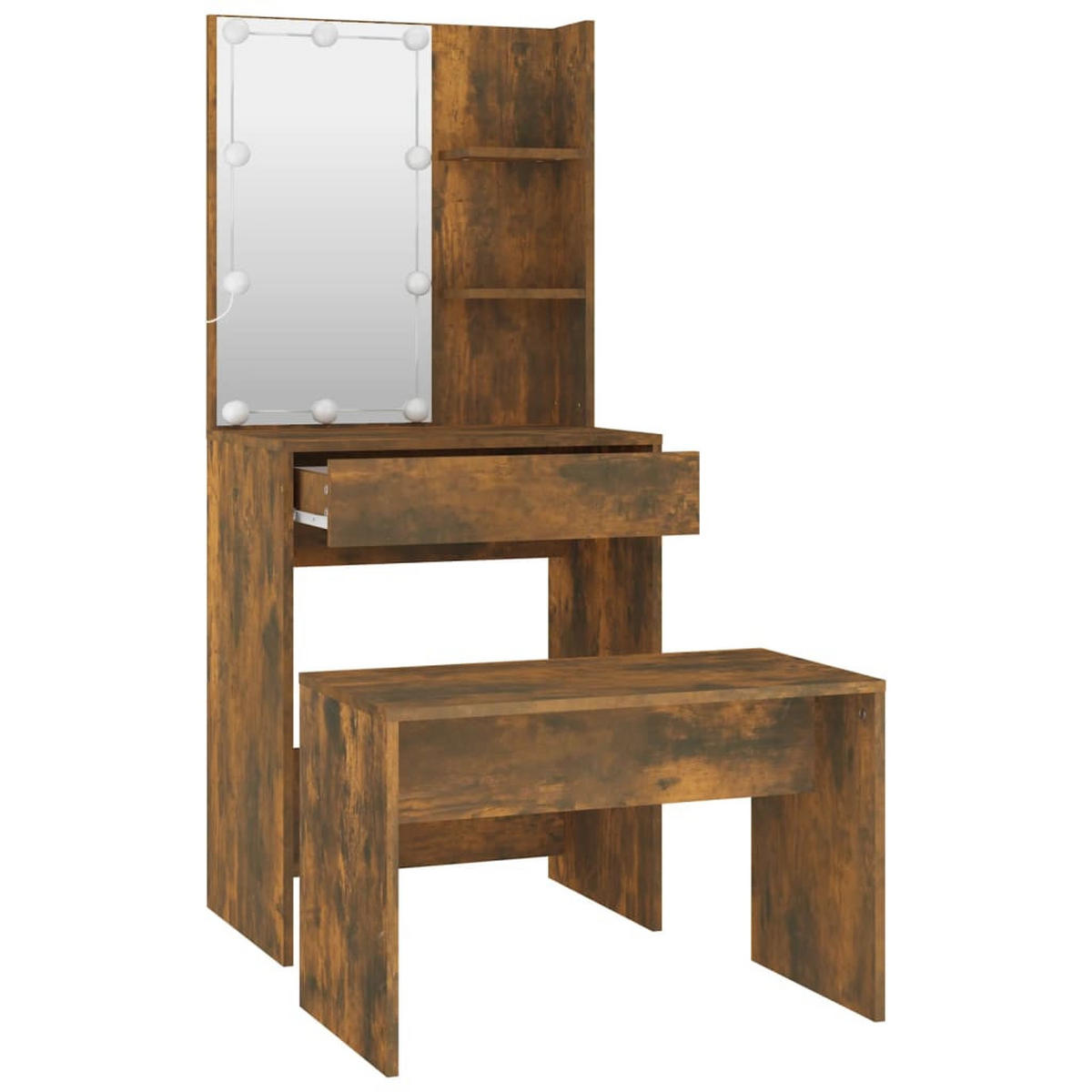 SCHMINKTISCH Dugan 60/40/140 cm - Taupe, Holzwerkstoff (60/140/40cm) - Nettlife