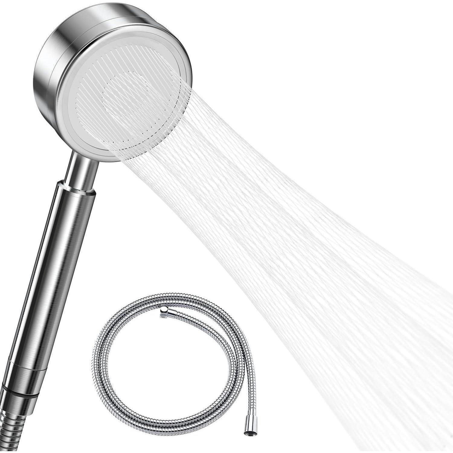 HANDBRAUSE mit Schlauch Edelstahl Wassersparend 1,5 m - Silberfarben, Metall (17.8/4.2/23.8cm)