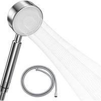 HANDBRAUSE mit Schlauch Edelstahl Wassersparend 1,5 m - Silberfarben, Metall (17.8/4.2/23.8cm)