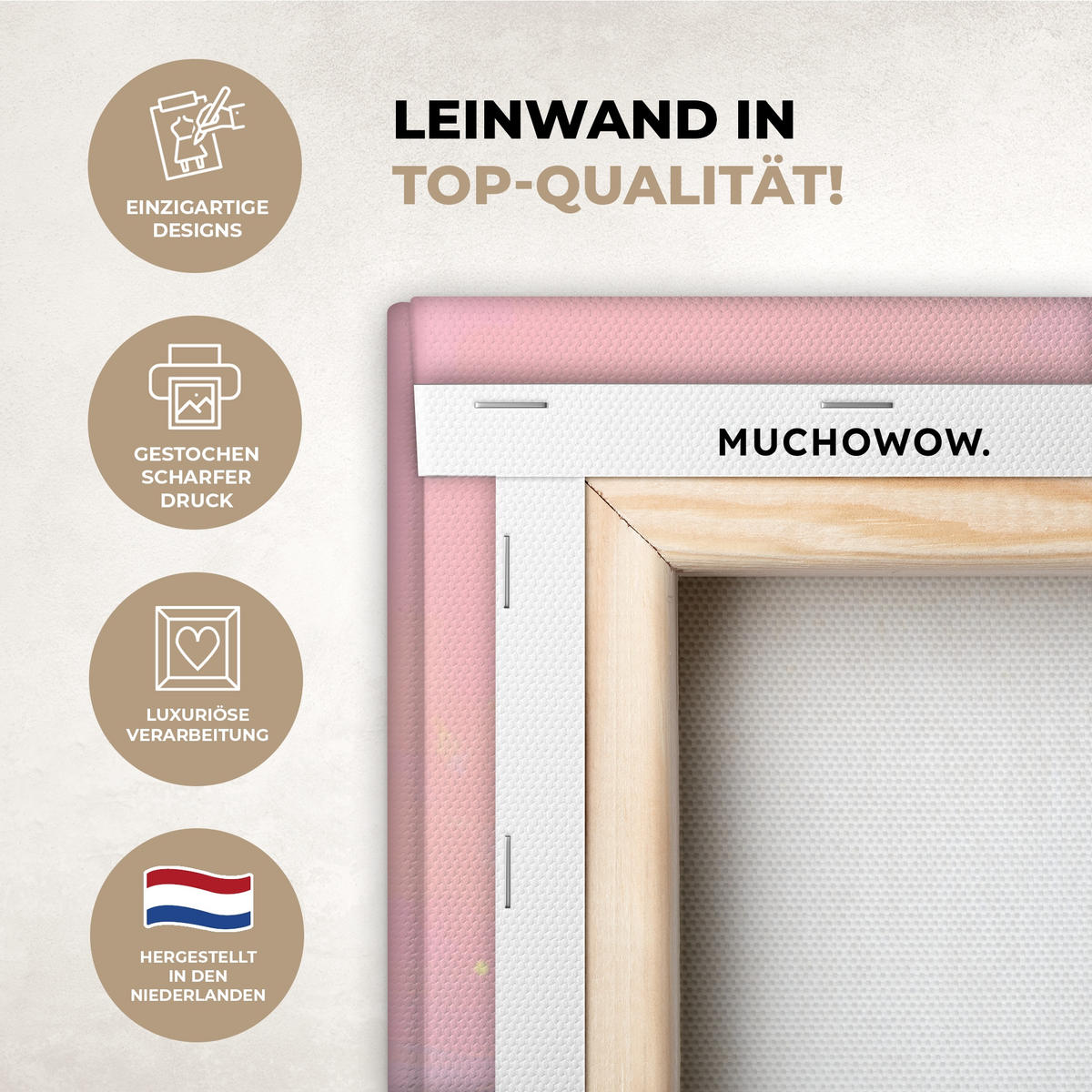 LEINWANDBILD Berggipfel - Wolken - Verträumt Room Decor 30x40 cm - Hellrosa, Textil (30/40cm) - MuchoWow