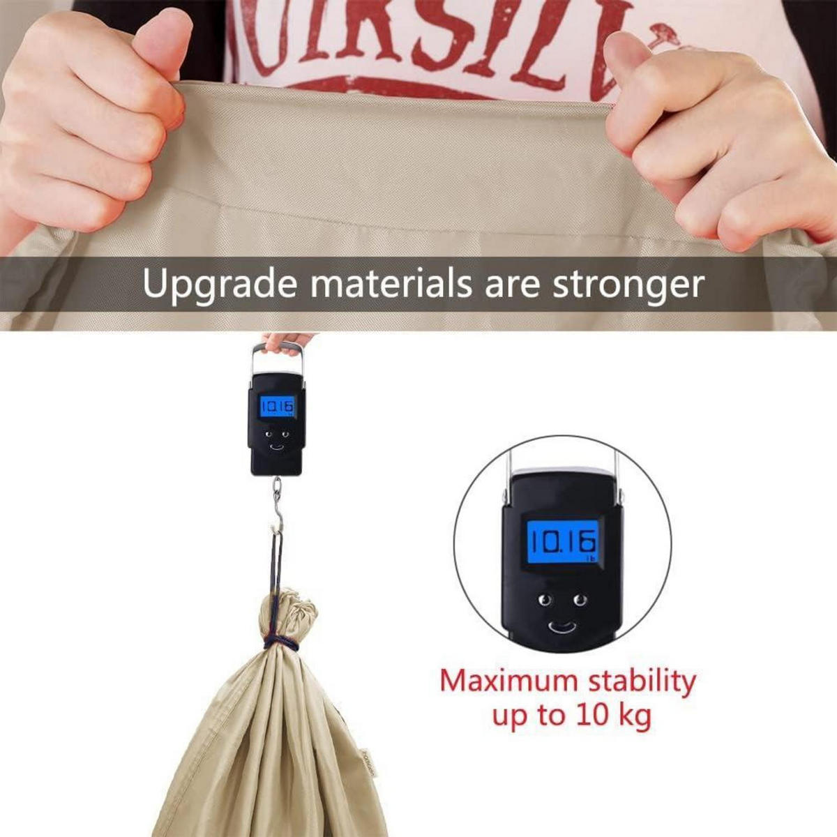 WÄSCHESACK 2-teiliges Set 125L Khaki - Olivgrün, Textil (66/92/66cm)
