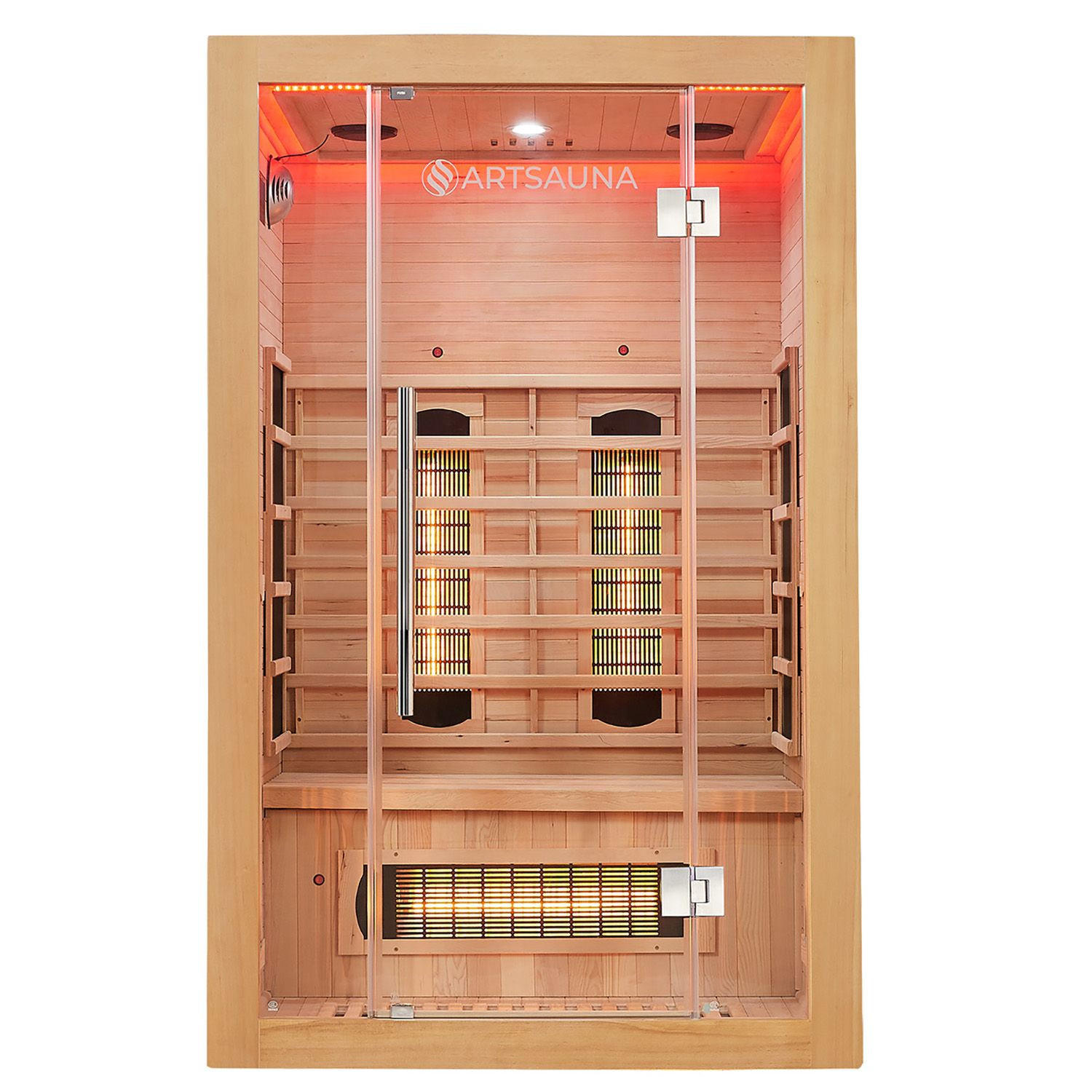 INFRAROTKABINE Kiruna 120 mit Dual Technologie & Hemlockholz - Naturfarben, Holz (120/190/105cm) - Artsauna