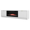 TV-LOWBOARD Tireno EF mit Elektrische Kamin - Goldfarben/Weiß, Holzwerkstoff/Metall (182/48/40cm) - MIRJAN24