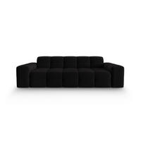 SOFA Kendal aus Samt schwarz 3 Sitzplätze - Schwarz, Textil (103/79/222cm) - Micadoni