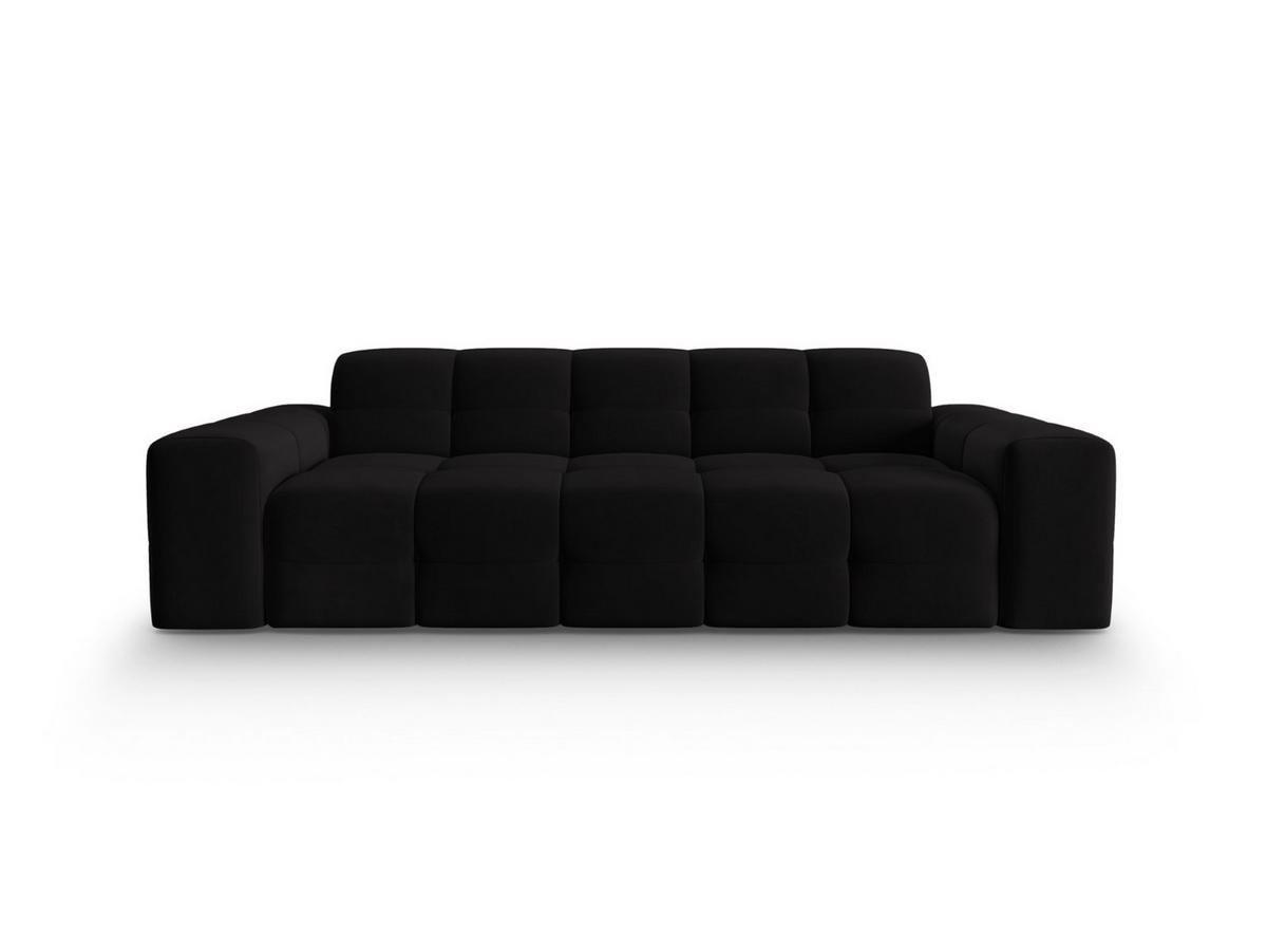 SOFA Kendal aus Samt schwarz 3 Sitzplätze - Schwarz, Textil (103/79/222cm) - Micadoni