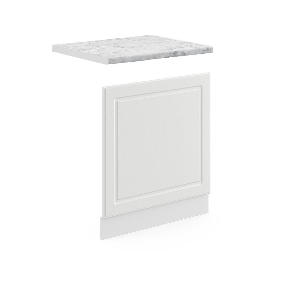 FRONTBLENDE R-Line Weiß Landhaus 60 cm, AP Marmor - Weiß, Holzwerkstoff (60/57.2/1.6cm) - Vicco