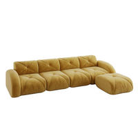 ECKSOFA 358/171/76 cm modular gelb aus Chenille mit flexiblem Aufbau - Gelb, Textil (171/358cm) - OKWISH