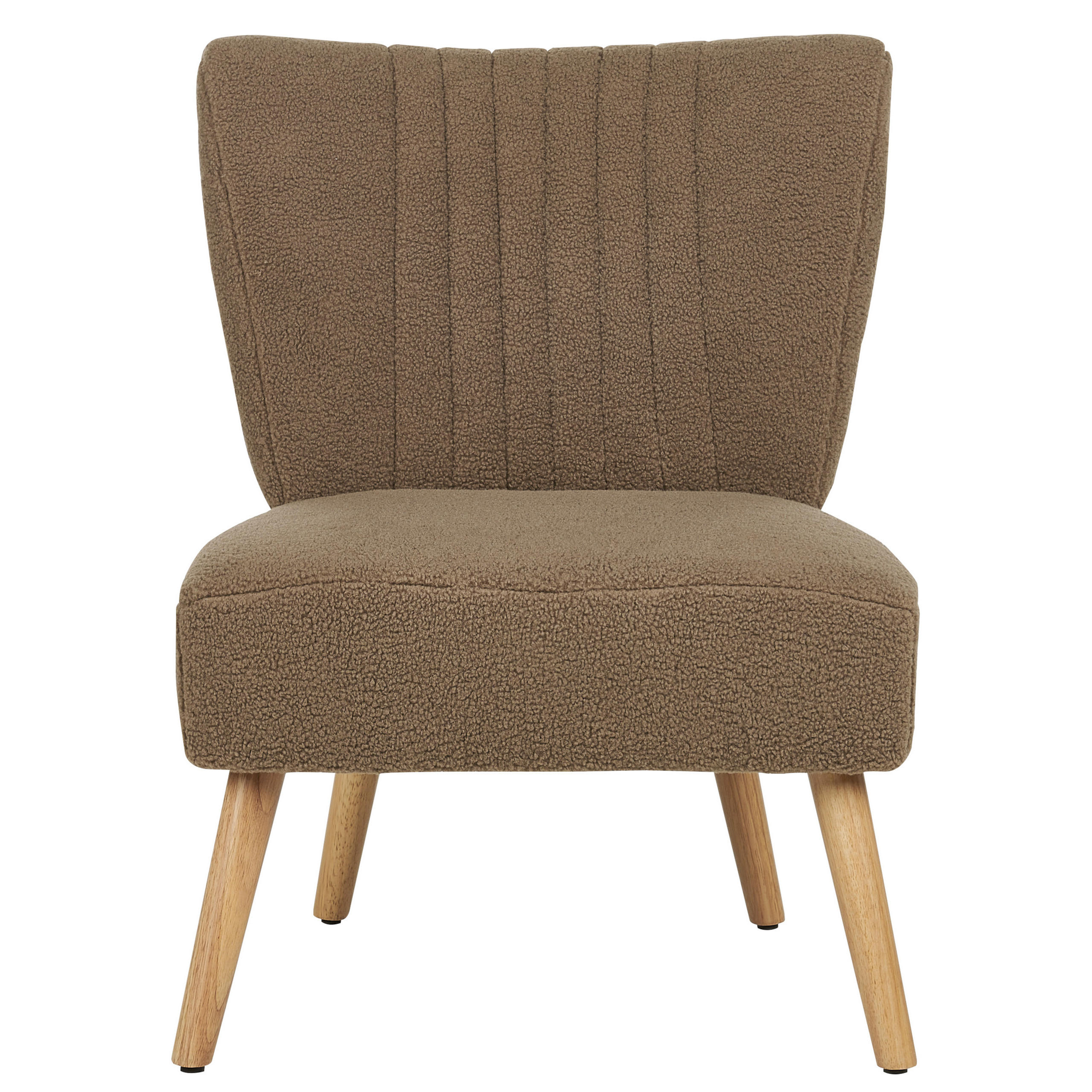 SESSEL Bouclé Braun Vaasa - Hellbraun/Braun, Textil (61/85/60cm) - Beliani