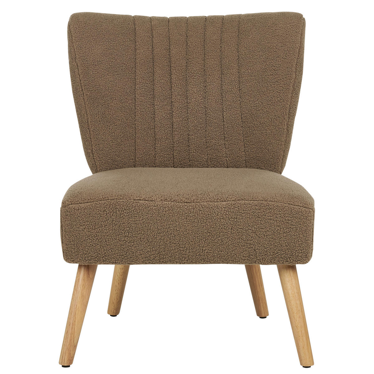 SESSEL Bouclé Braun Vaasa - Hellbraun/Braun, Textil (61/85/60cm) - Beliani