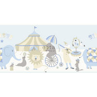TAPETENBORDÜRE Zirkus 500 x 26.5 cm - Blau, Papier (500/0.1cm) - ESTAhome