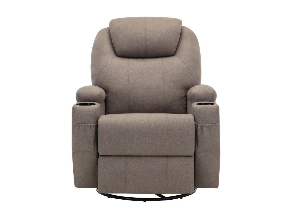 MASSAGESESSEL - Stoff - Graubraun - SILVANO - Braun, Textil (95/105/82cm) - Vente-Unique