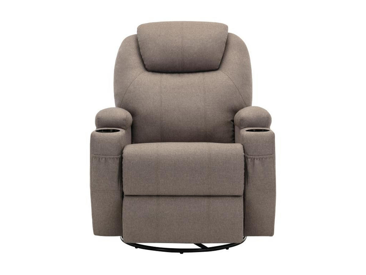 MASSAGESESSEL - Stoff - Graubraun - SILVANO - Braun, Textil (95/105/82cm) - Vente-Unique