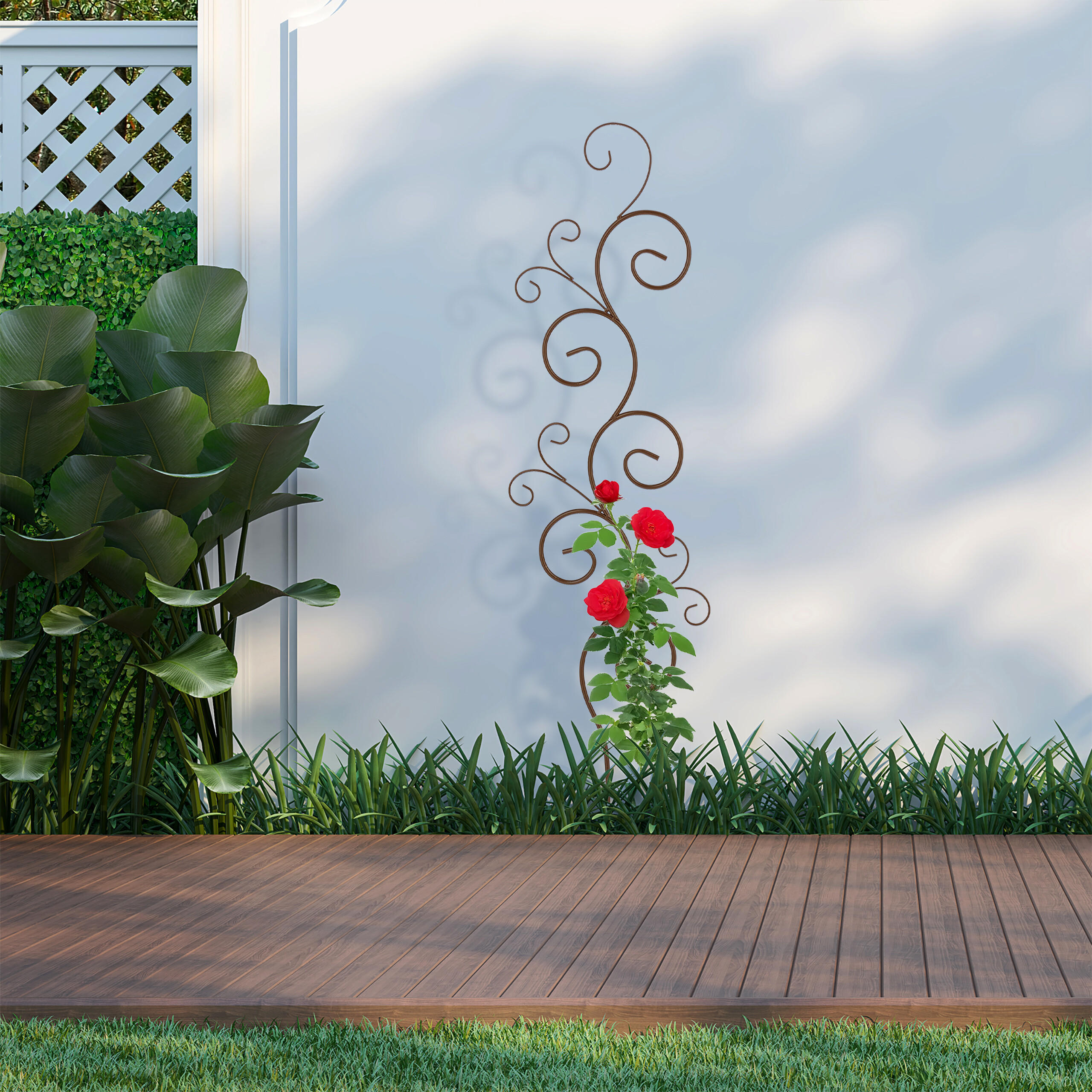 RANKGITTER - Braun, Metall (30/160/1cm) - Relaxdays