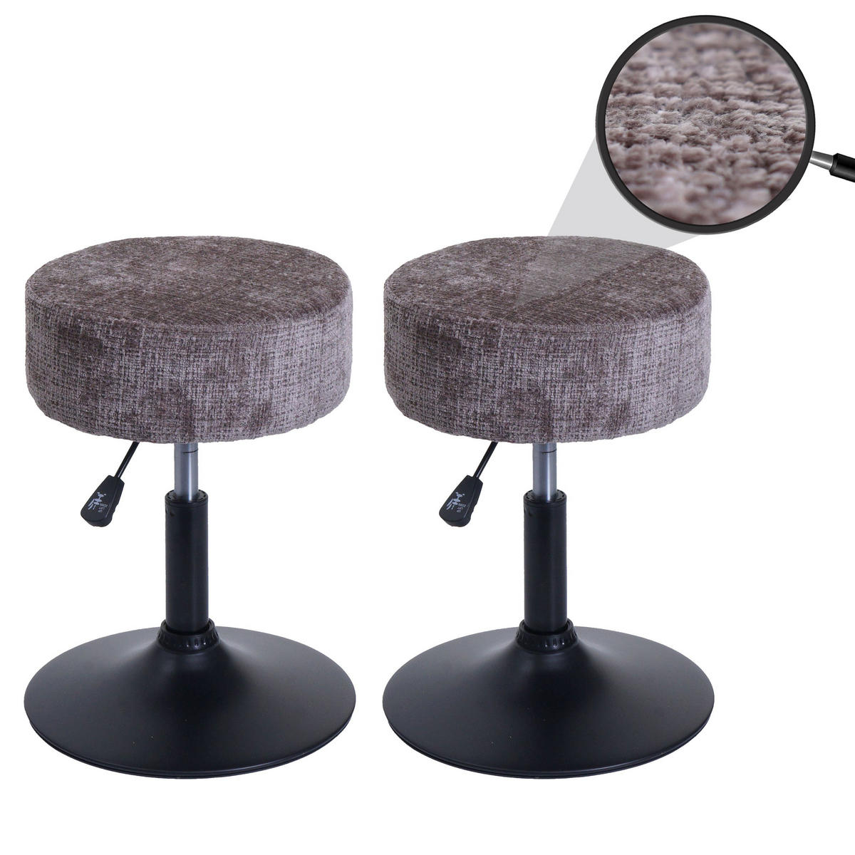 HOCKER Braun 2er-Set - Braun, Textil (37/57/37cm) - MCW