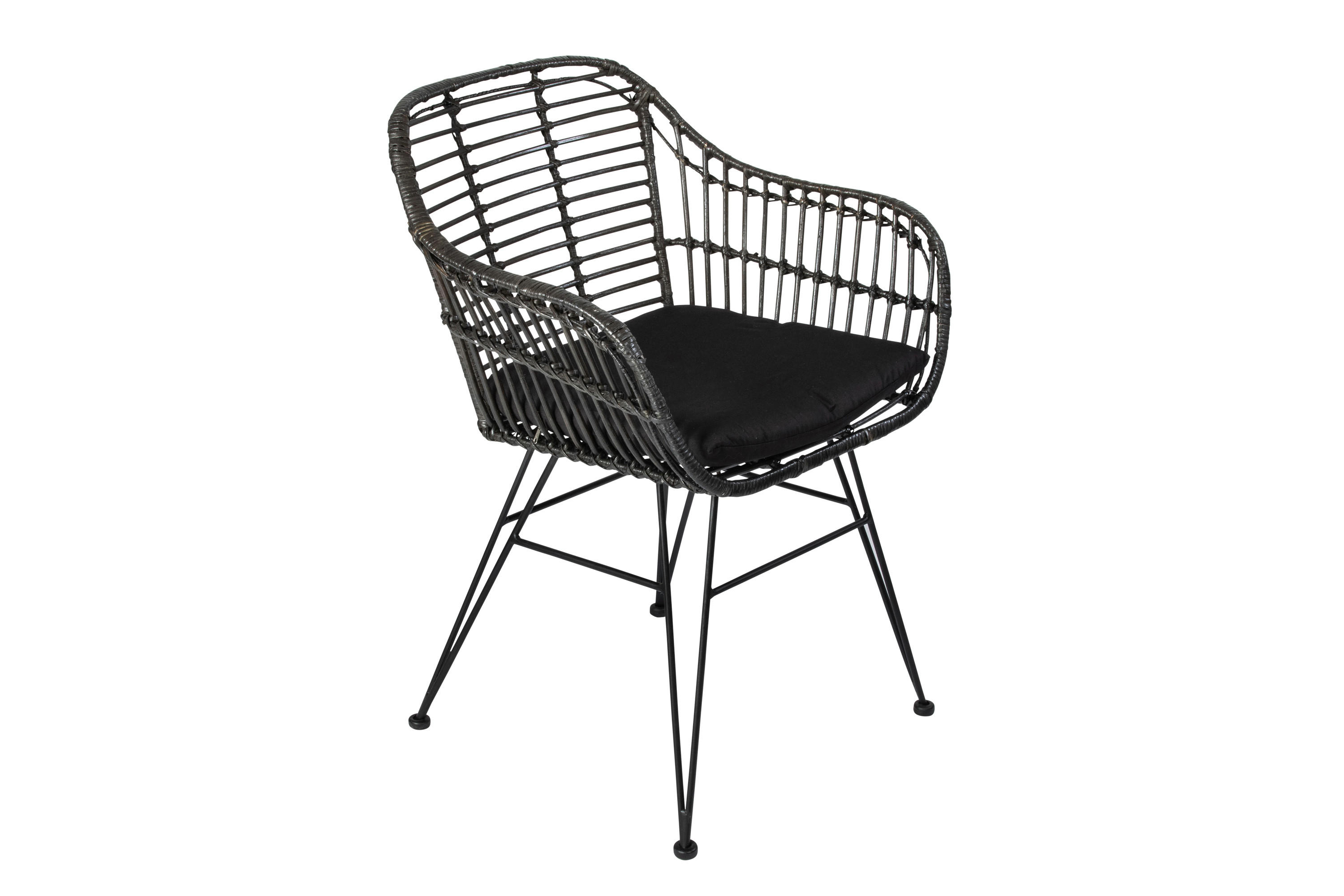 ESSZIMMERSTUHL ANTALYA - Schwarz, Naturmaterialien/Metall (43/82/40cm) - SAM