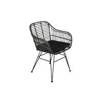 ESSZIMMERSTUHL ANTALYA - Schwarz, Naturmaterialien/Metall (43/82/40cm) - SAM