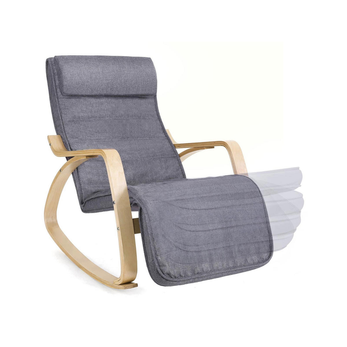 SCHAUKELSTUHL RELAXSTUHL - Grau, Holzwerkstoff (115/91/67cm) - Hansiro
