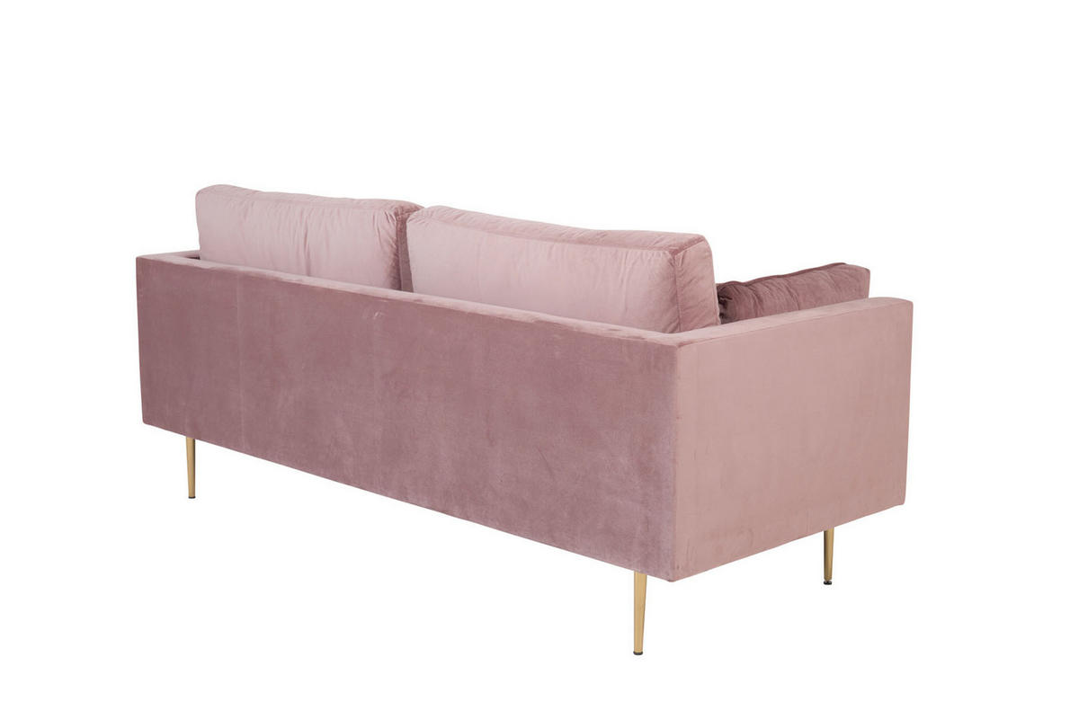 3-SITZER-SOFA Velours rosa - Altrosa, Textil (203/84/86cm) - ebuy24