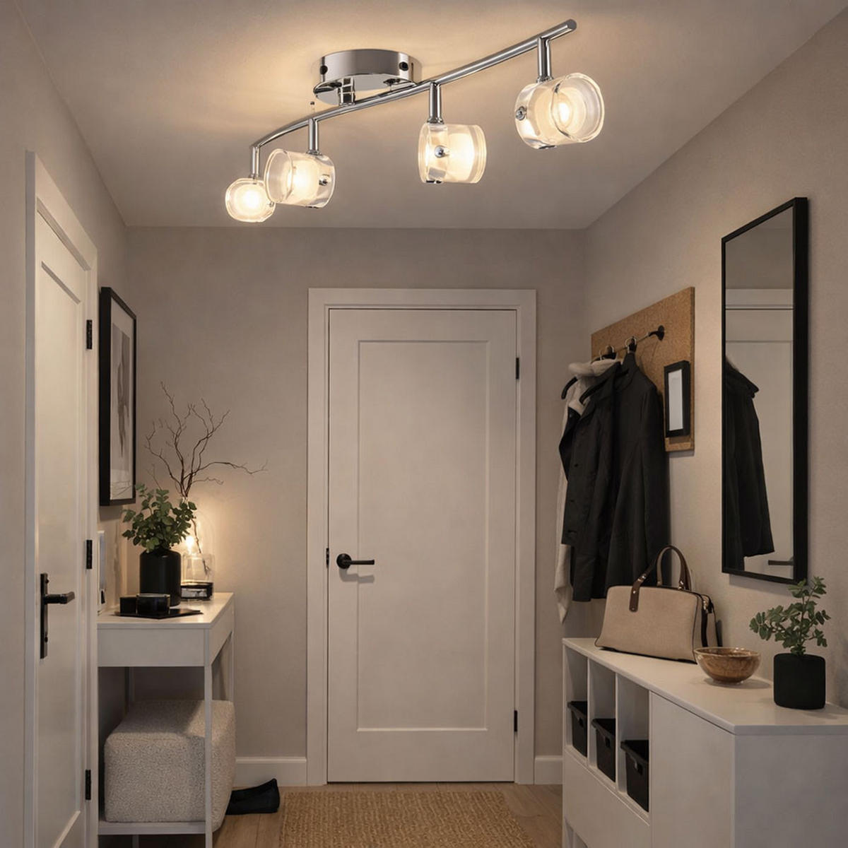 LED DECKENLEUCHTE Ester Aluminium Klar - Silberfarben, Glas (63/12/15cm) - Esto