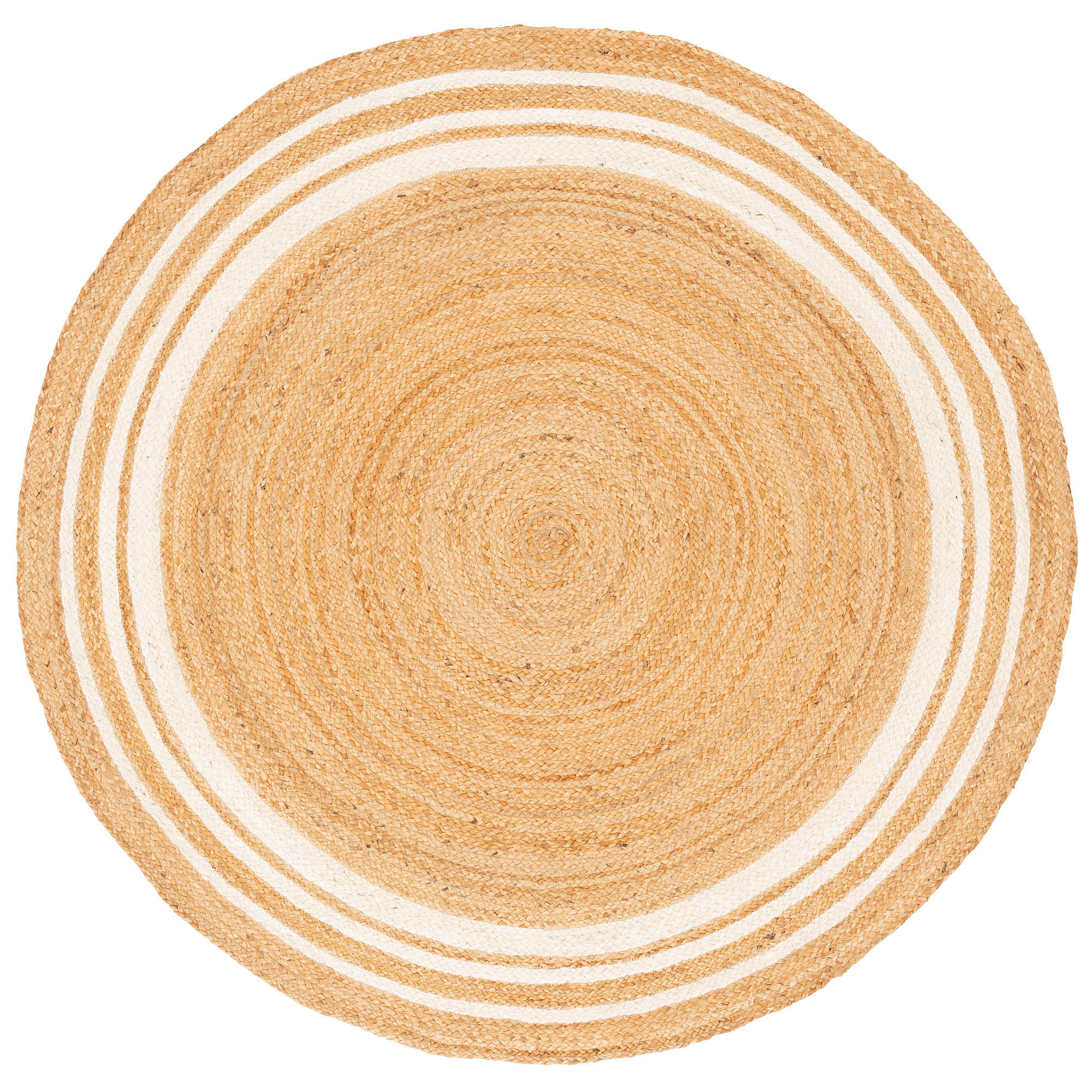 NATURFASER TEPPICH JUTE SALSA STREIFEN RUND - Creme, Textil (160/160cm) - Pergamon
