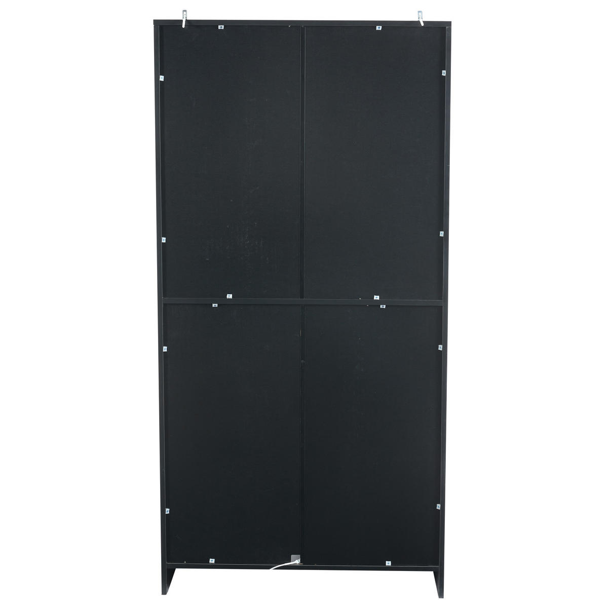 VITRINE aus Spanplatte mit Glastüren und App-LED, 80/40/160 cm, schwarz - Schwarz, Holzwerkstoff (40/160/80cm) - Redom