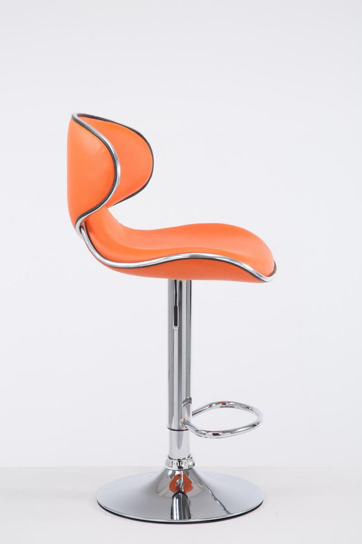 BARHOCKER Lederlook orange - Chromfarben/Orange, Textil/Metall (46/88/49cm) - CLP