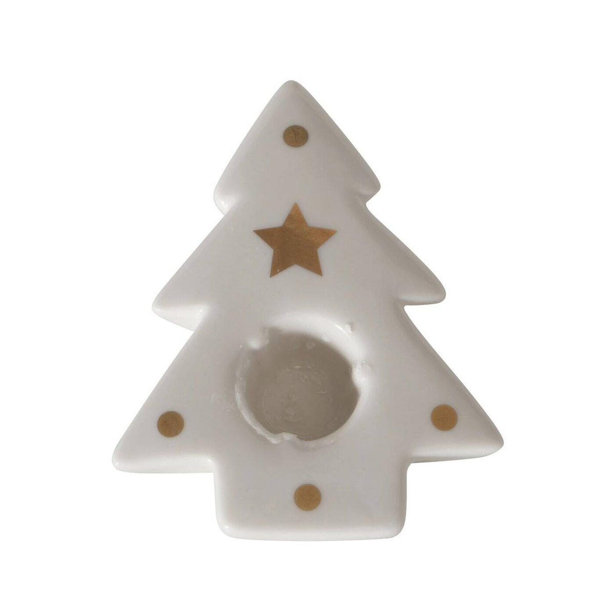 TEELICHTHALTER Bryno - Weiß, Keramik (8.8/2.8cm) - Boltze Home