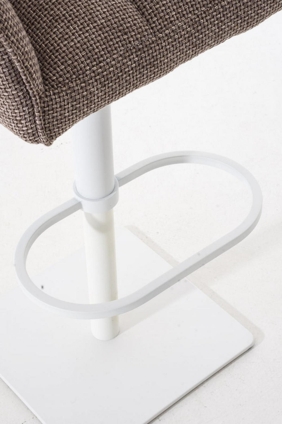 BARHOCKER Stoff Terrabraun - Dunkelbraun/Weiß, Textil/Metall (64/88/45cm) - CLP