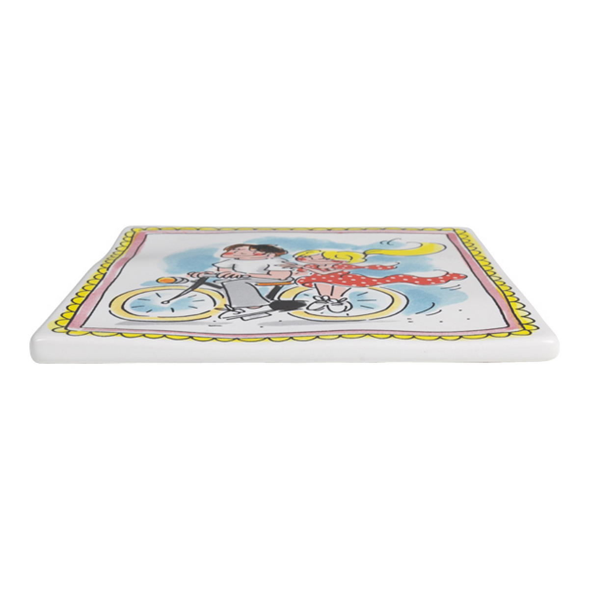 FLIESE Hinten auf dem Fahrrad in Bunt - 13cm - Multicolor, Keramik (13/0.5/13cm) - Blond Amsterdam