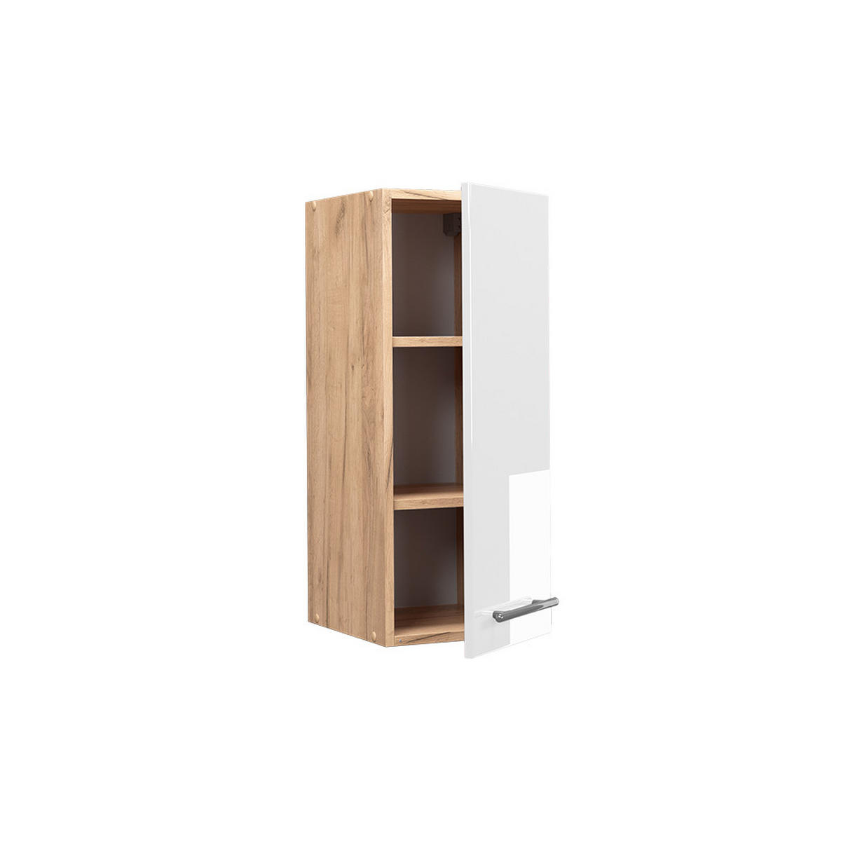 HÄNGESCHRANK Fame-Line Weiß Hochglanz 30 cm - Honigeiche/Weiß Hochglanz, Holzwerkstoff (30/72/34.1cm) - Vicco