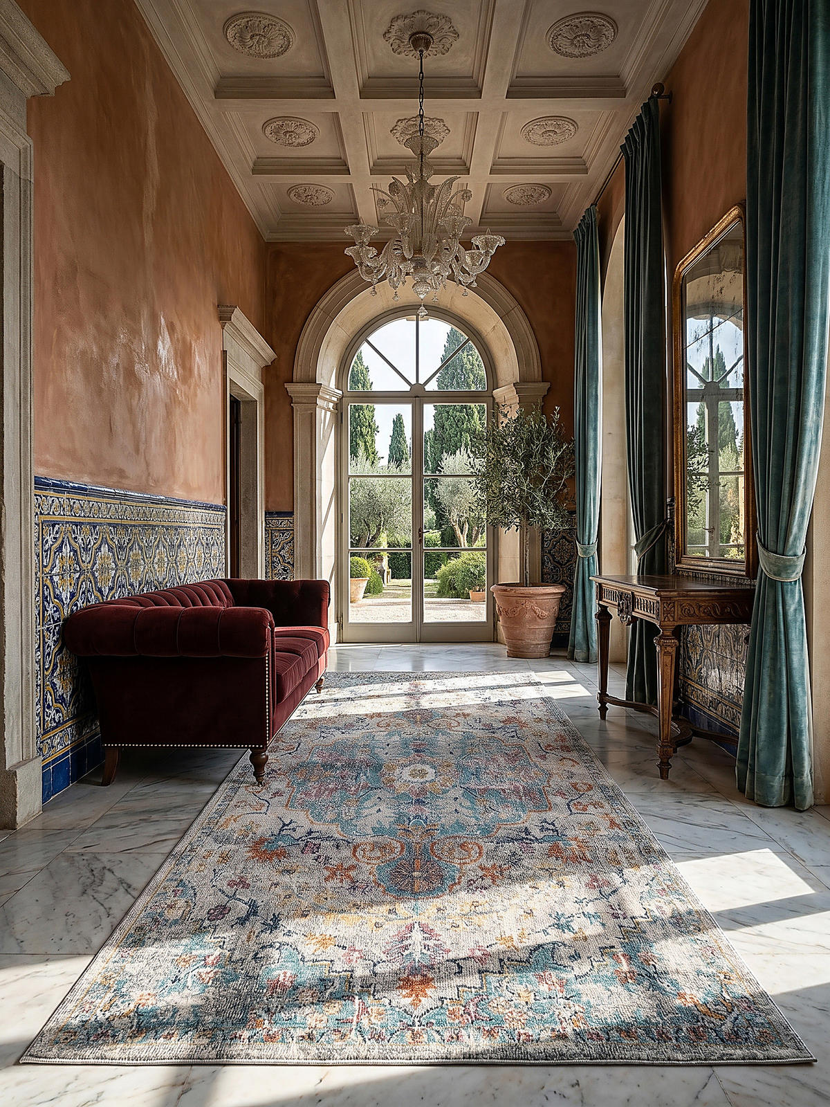 TEPPICH Outdoor Orientalisch LIMMAT Polypropylen Mehrfarbig 80 x 300 cm - Multicolor, Textil (80/300cm) - KADIMA DESIGN