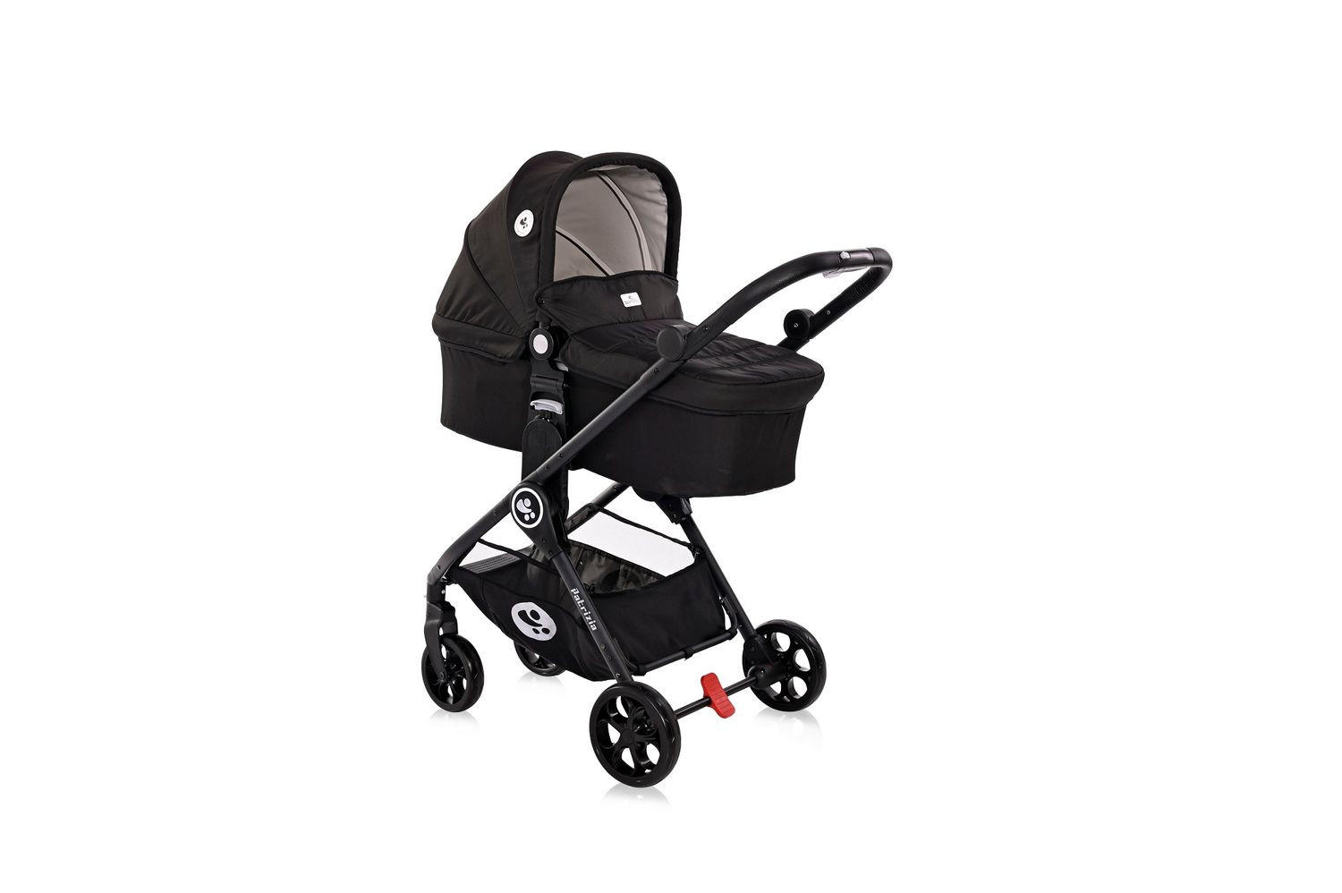 KOMBIKINDERWAGEN 2 in 1 Patrizia schwarz Babywanne, Sportsitz, Sitz umkehrbar - Schwarz, Metall (93/55/99cm) - Lorelli