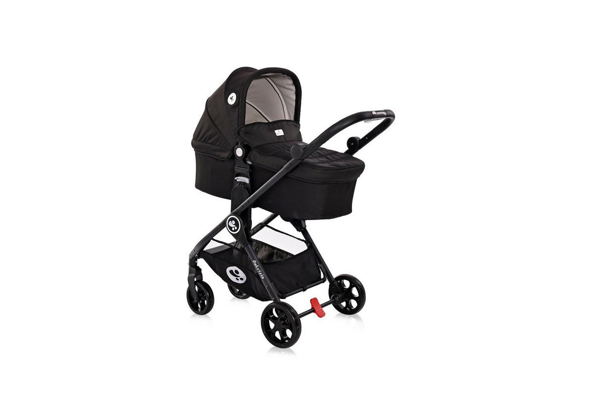 KOMBIKINDERWAGEN 2 in 1 Patrizia schwarz Babywanne, Sportsitz, Sitz umkehrbar - Schwarz, Metall (93/55/99cm) - Lorelli