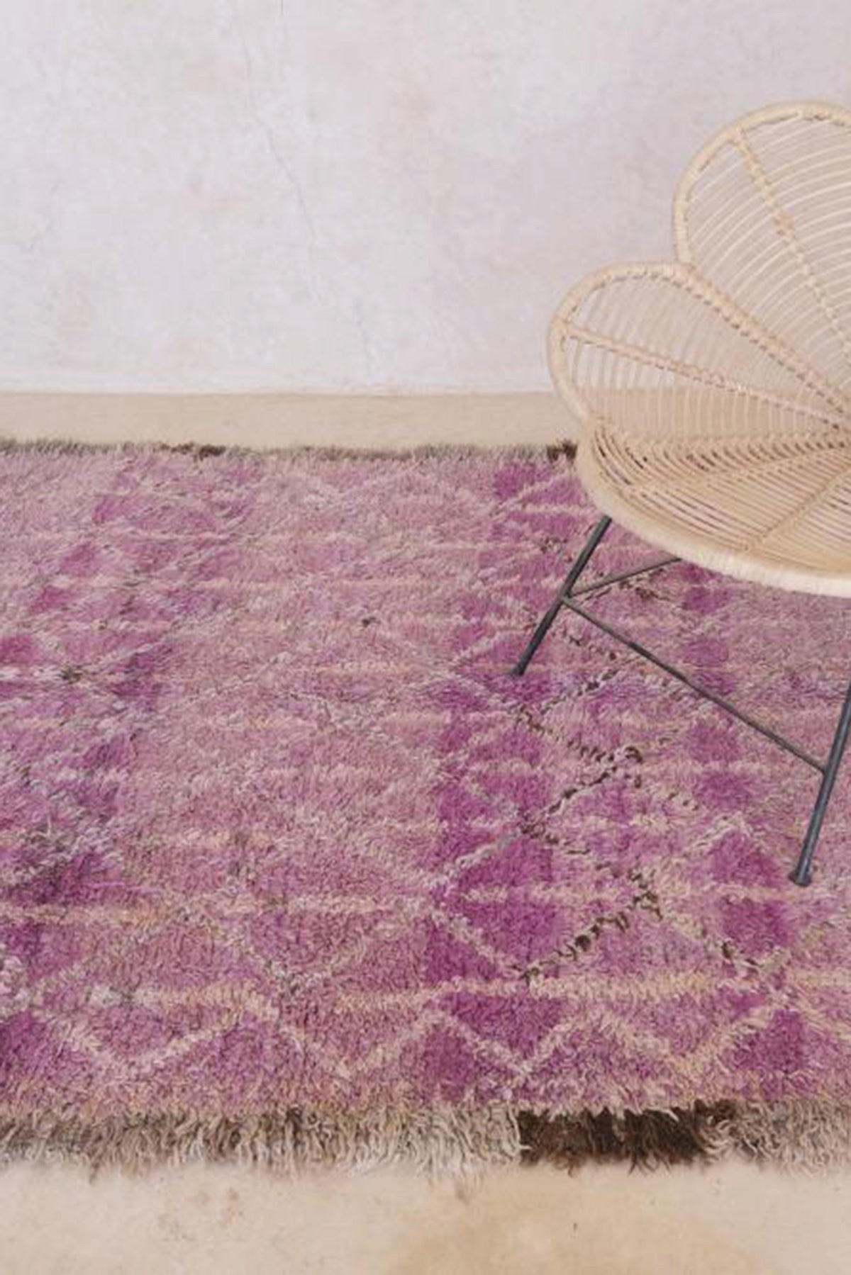 BERBERTEPPICH aus reiner Wolle 159x 363 cm - Lila, Naturmaterialien (159/363cm) - AFK Living