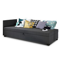 SCHLAFSOFA Misti II - Schwarz/Grau, Holz/Kunststoff (197/66/80cm)